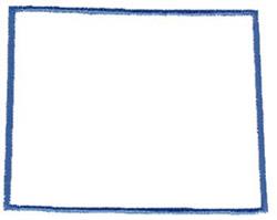 Rectangular frame with a blue stitched border around a plain white interior, showcasing a minimalistic design.
