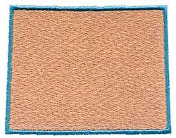 Rectangular patch with a light brown textured surface and thin blue border, featuring a simple and minimalistic style.