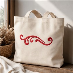 Scroll - 5x7 scroll quick stitch machine embroidery design for reusable tote bags