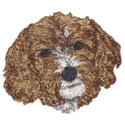 detailed puppy dog machine embroidery pattern - Small Cavapoo for cute baby onesies