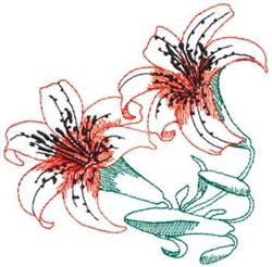 Beautiful Lily Embroidery Design