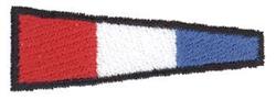Triangular flag design with vibrant red, white, and blue sections outlined in black. Bold and minimalist.