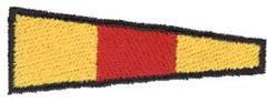 Triangular shape featuring a yellow to red gradient with a bold black outline in a clean, minimalist style.