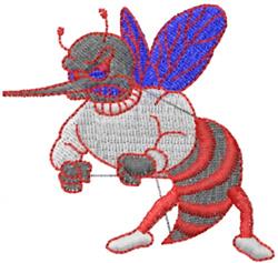 Angry Bee Embroidered Patches | EmbroideryDesigns.com