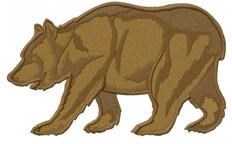 Realistic bear silhouette in rich brown shades, showcasing depth and muscularity, perfect for embroidery.
