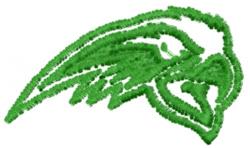 Bold bird logo featuring a stylized green bird head silhouette with sharp lines, minimalist design.