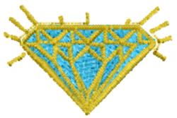 Stylized diamond design features a vibrant blue diamond with bright yellow outlines and radiating lines.