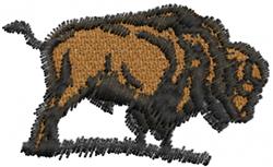 Realistic buffalo with rich brown body, dark black outlines, and textured fur, perfect for wildlife decor.