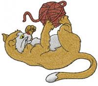 CAT WITH YARN