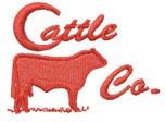 Bold red cow silhouette with 'Cattle Co.' in matching red, showcasing simple elegance for farm-themed decor.