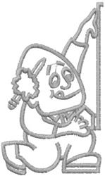 Cartoon carpenter character with cheerful expression, safety goggles, and measuring tool in playful style.