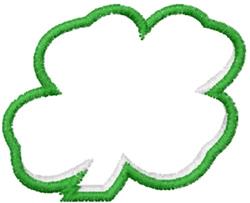 Clover leaf outlined in green with a white interior, perfect for St. Patrick's Day on kitchen towels.