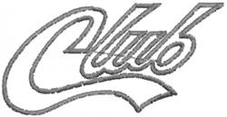 Cursive text 'Club' in light gray with smooth curves and an elongated tail, perfect for elegant decor.