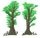 Cypress Trees - 4x4 tree beginner-friendly embroidery design for kitchen tea towels