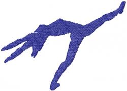 Dancer silhouette in purple showcasing a dynamic pose, perfect for cheerleading events in a minimalist style.