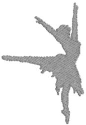 Dancer silhouette in a ballet pose with smooth lines, monochromatic gray, ideal for minimalist decor.
