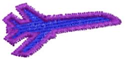 Playful airplane design in vibrant purple and blue, featuring a simple outlined style, perfect for kids' projects.