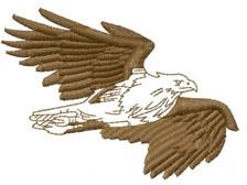 Realistic hawk in flight with detailed wings and feathers, featuring earthy tones in a striking portrayal.