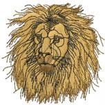 cat detailed machine digital embroidery - Lion Head perfect for patchwork quilt blocks
