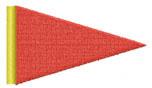 Red pennant with bright yellow trim, featuring a simple and minimalist design suitable for celebrations.