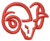 outline beginner-friendly machine embroidery - RAM HEAD OUTLINE for Windbreakers