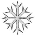 FSL snowflake design with sharp tips and a symmetrical pattern in soft gray, perfect for winter decor.