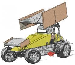 SPRINT CAR LARGE - large detailed machine embroidery design for Racing Jackets