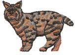 Realistic tabby cat with intricate fur textures, standing proudly in shades of brown, black, and orange.