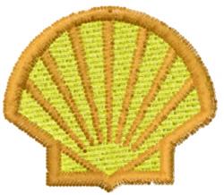Minimalist yellow shell with a brown outline, showcasing a clean design perfect for coastal themes.