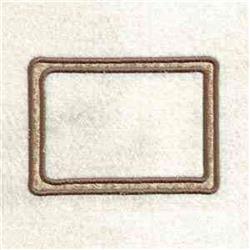 Applique rectangular frame in brown outline with clean lines against a neutral background, minimalistic style.