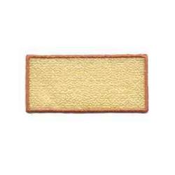 Applique rectangular patch with a textured yellow surface and a slender brown border, featuring a clean, minimal design.