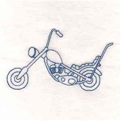 Bluework Chopper - 4x4 chopper redwork machine embroidery design perfect for Jackets