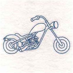 Bluework Chopper - 4x4 chopper redwork machine embroidery design for kitchen tea towels