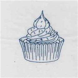 cupcake redwork machine embroidery - Bluework Cupcake perfect for kitchen tea towels