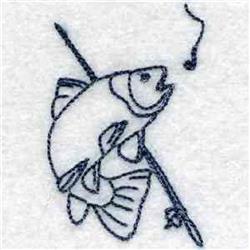 quick stitch fish redwork machine embroidery pattern - Bluework Fish for kitchen aprons