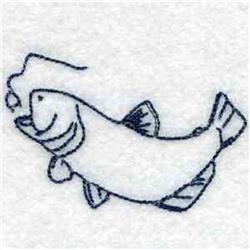 quick stitch fish redwork machine embroidery pattern - Bluework Fish for Kids Apparel