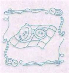 Button Blocks - 5x7 block redwork machine embroidery design perfect for kitchen aprons