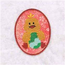 Chicken Easter Egg - 5x7 bird applique machine embroidery design for Art Supply Bags