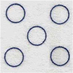 Circular decorative elements with blue outlines on a soft white background, featuring balanced minimalistic design.