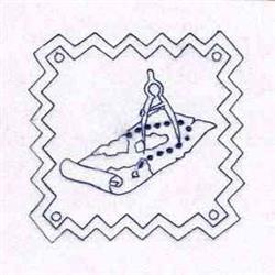 beginner-friendly map machine embroidery pattern - Compass Map for kitchen aprons