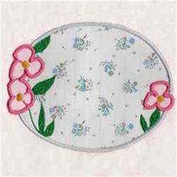 Floral Applique Machine Embroidery Design