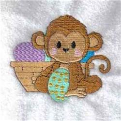 detailed easter monkey machine embroidery pattern - Easter Monkey for decorative pillow covers