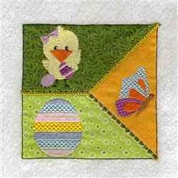 butterfly detailed machine embroidery - Easter Square for patchwork quilt blocks