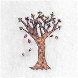 beginner-friendly autumn tree machine embroidery pattern - Fall Tree for reusable tote bags