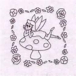 Fantasy Toadstool - 5x7 fairy beginner-friendly embroidery design for Childrens Clothing