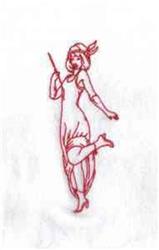 Flapper Redwork - 4x4 redwork redwork machine embroidery design for kitchen aprons