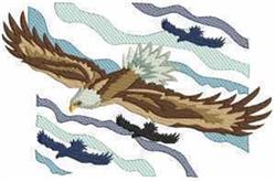 detailed bird machine embroidery pattern - Flying Eagle for patchwork quilt blocks