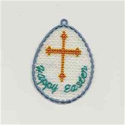 beginner-friendly easter cross machine embroidery pattern - FSL Easter Egg for Table Linens