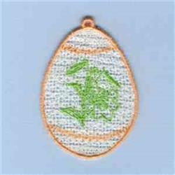 detailed easter leaf in-the-hoop machine embroidery pattern - FSL Easter Egg for decorative pillow covers