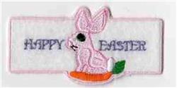 Happy Easter Ring - 5x7 bunny rabbit applique embroidery design for decorative pillow covers